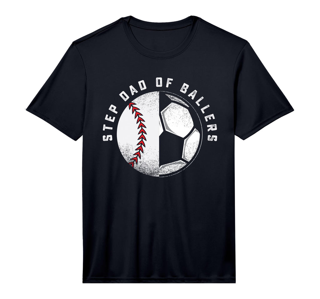 Mens Step Dad Baseball Player Son T-Shirt - Custom Art Print for Adults