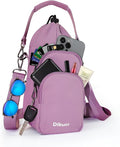 Water Bottle Holder with Strap, 4 Big Pockets with Compartment, 24oz/32oz/40oz Crossbody Water Bottle Carrier Bag