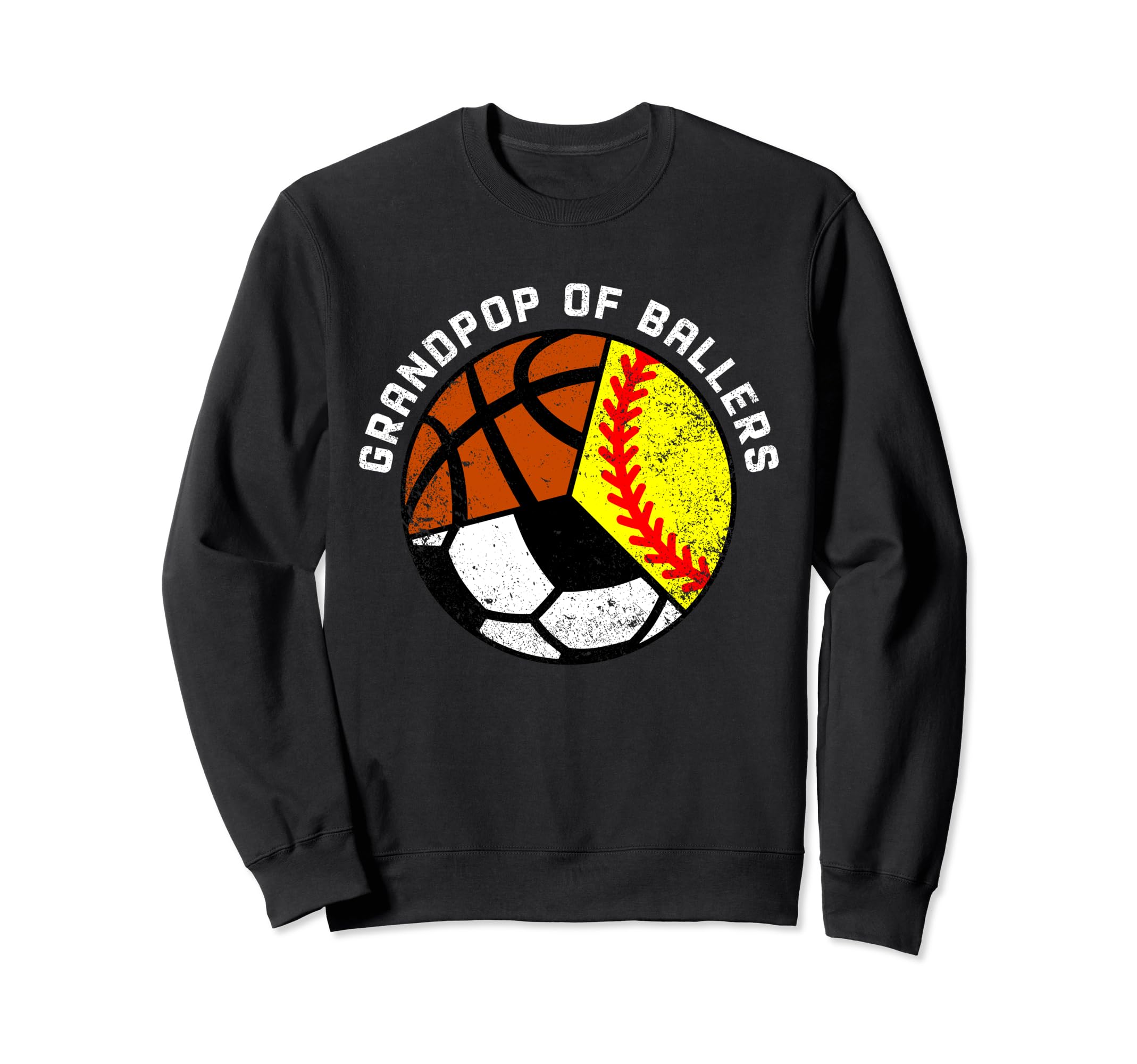 Grandpop Ballers Funny Softball Sweatshirt - Fun Novelty Design for Adults