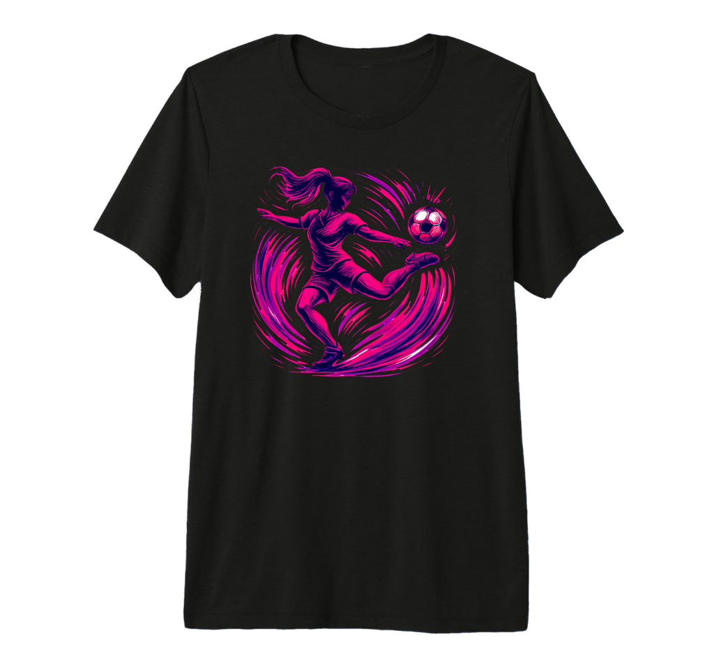 Soccer Striker Action Dynamic Sports T-Shirt - Streetwear Style Men Women