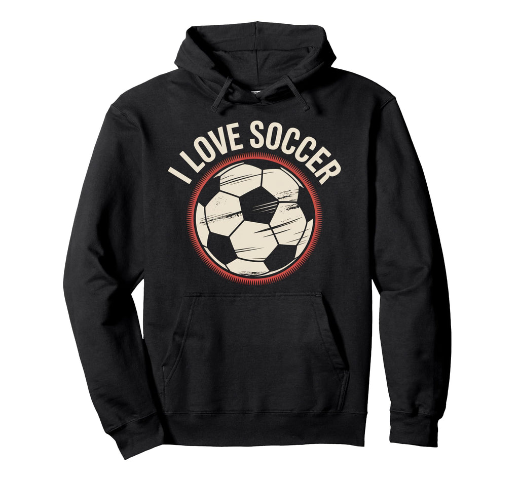 I Love Soccer Football Hoodie - Casual Everyday Wear Unisex