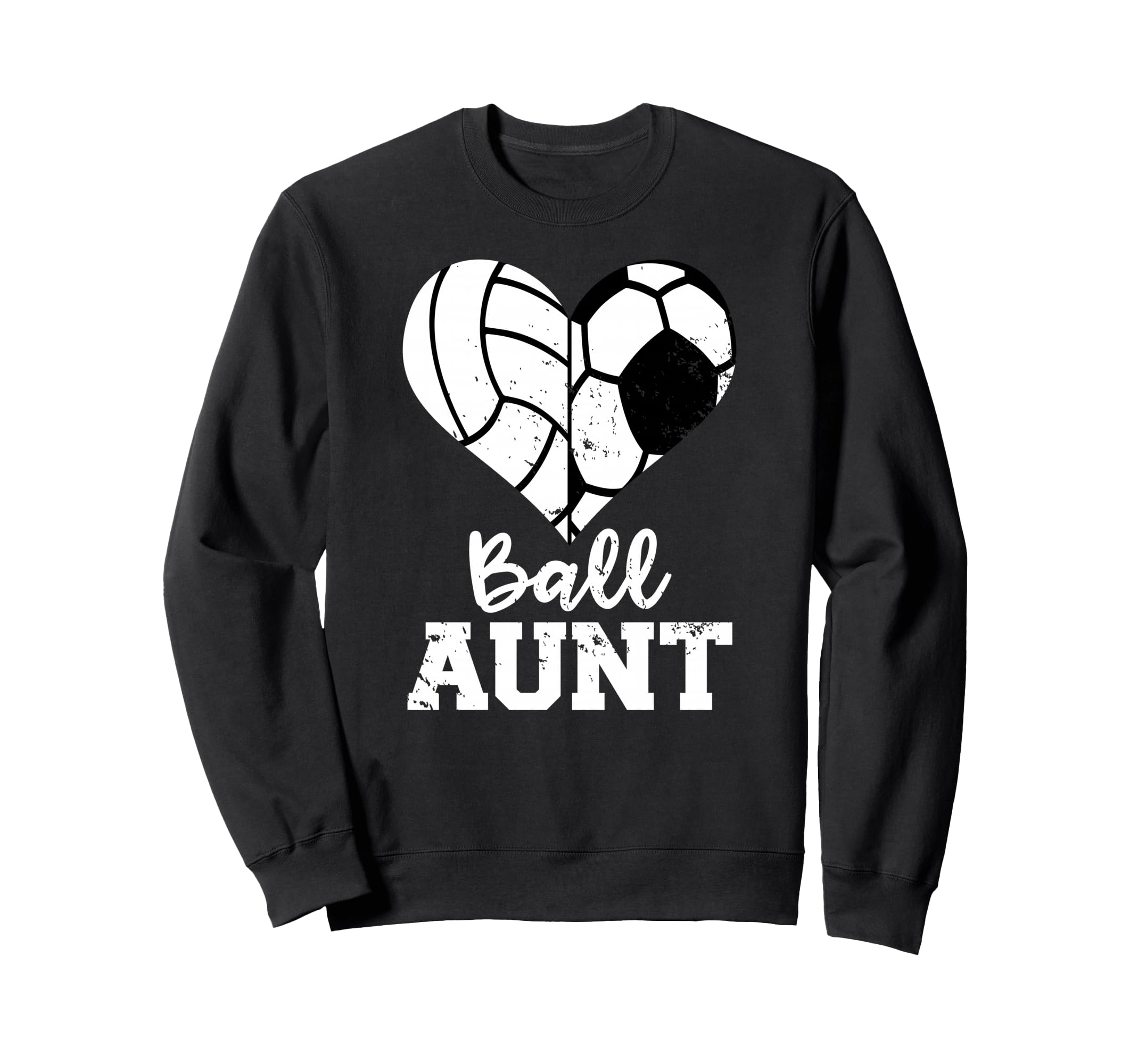 Ball Aunt Heart Funny Soccer Sweatshirt - Trendy Graphic Men Women