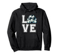 Love Cartoon Football Sunglasses Soccer Hoodie - Unique Graphic Unisex