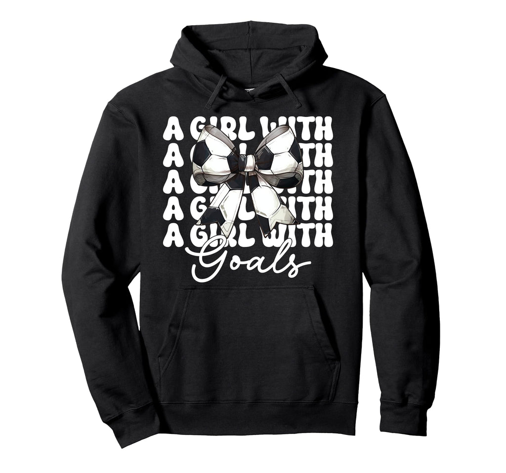 Goals Soccer Coquette Bow Hoodie - Fun Novelty Design Unisex