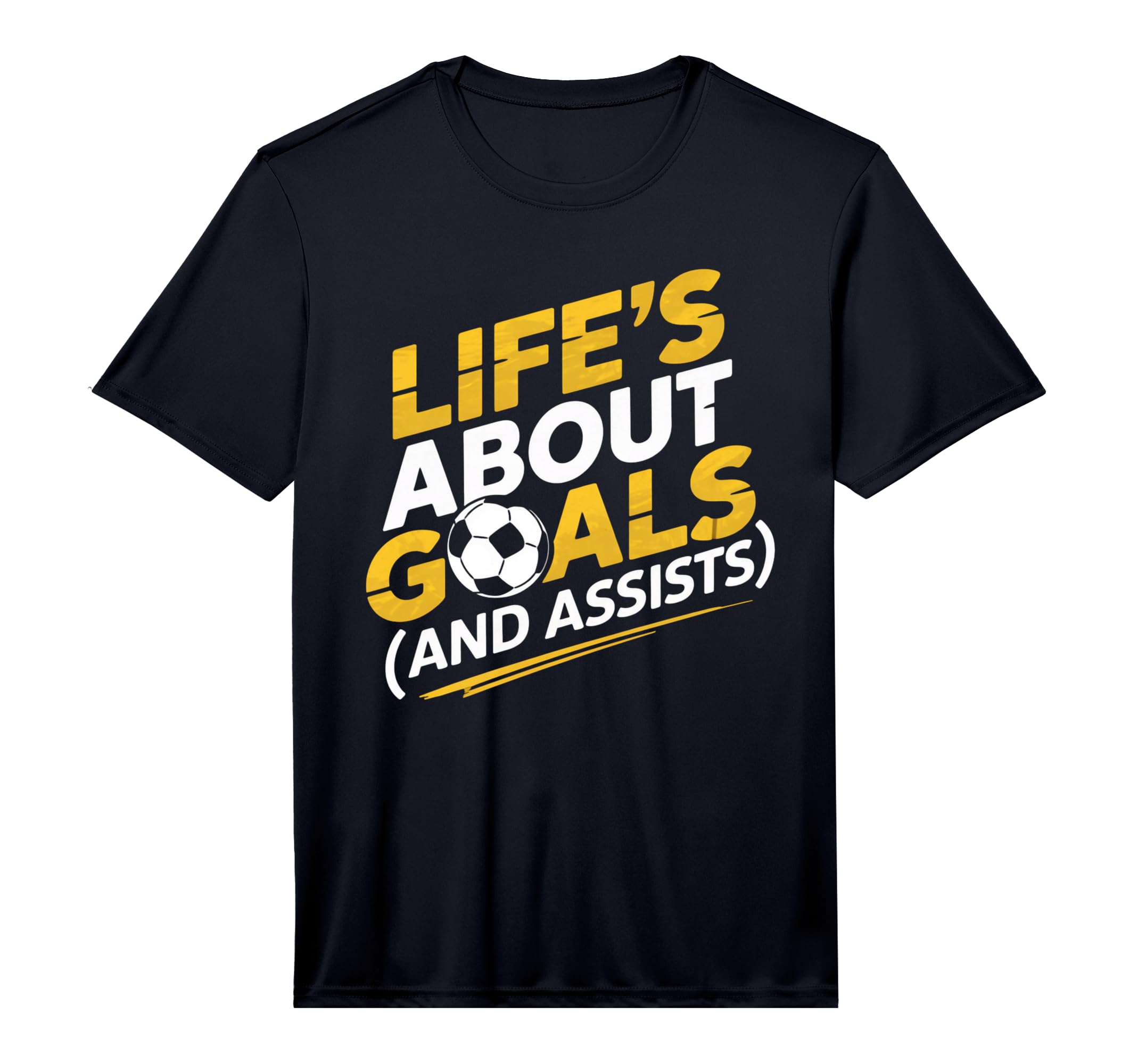 Lifes About Goals Soccer Player Funny T-Shirt - Unique Graphic for Adults