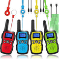 Wishouse Walkie Talkies for Kids Rechargeable Long Range, Xmas Birthday Gift for Boys Girls 4 5 6 7 8 9 10 Year Old, Hiking Camping Gear Games Toys Ideas with Flashlight, VOX, Easy to Use, 4 Pack