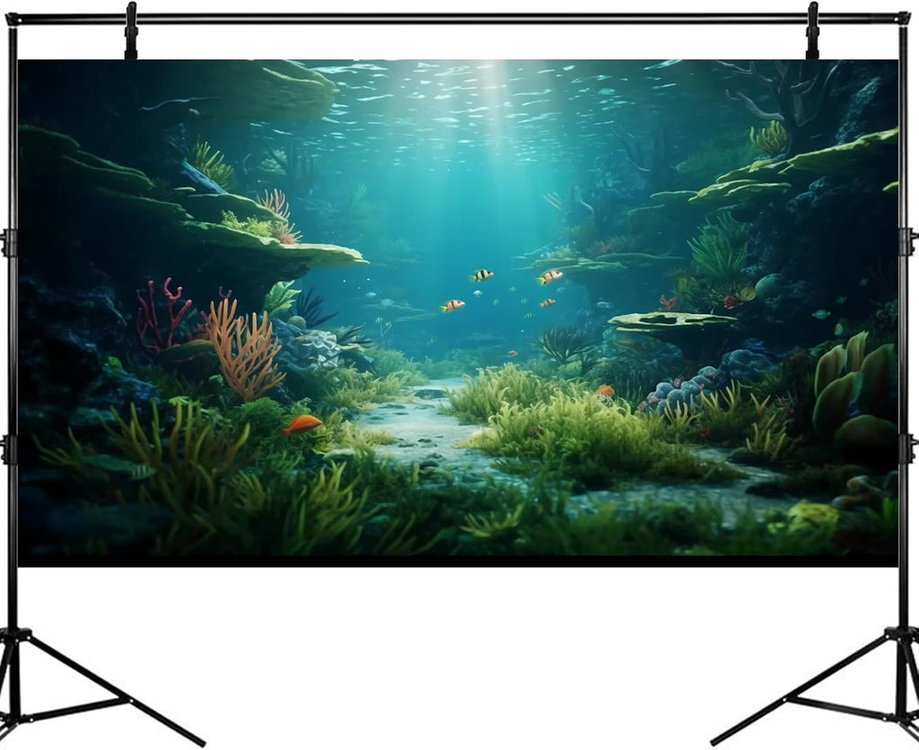 Ocean Floor Fish Tank Background Under The Sea Coral Reef Aquarium Background Underwater Aquatic Plants Corals Rock Cave Terrarium Backgrounds Tropical Fish Ocean Aquarium Backgrounds Decors 72x18in