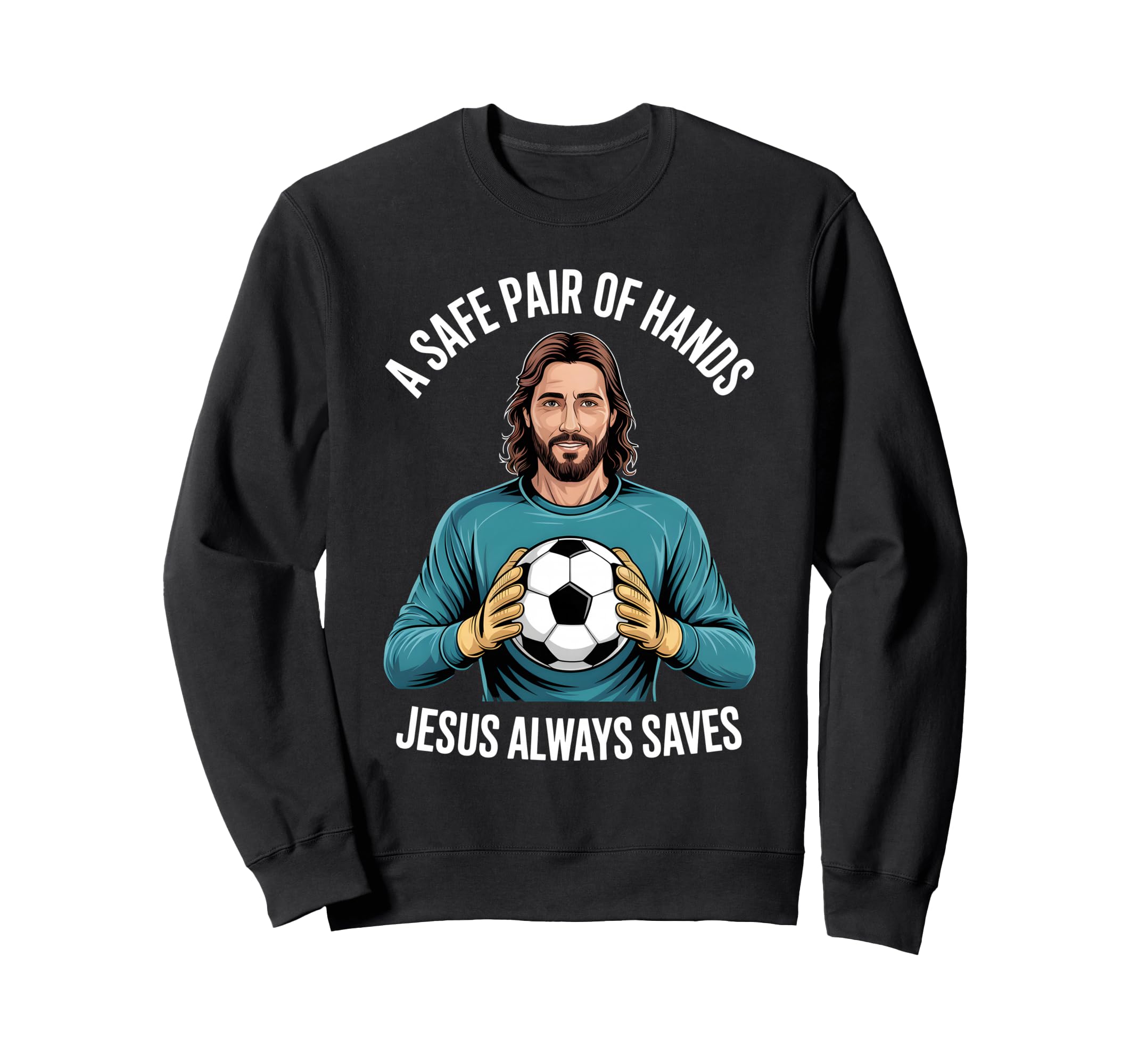 Funny Jesus Football Soccer Sweatshirt - Novelty Apparel for Adults