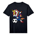 Dabbing Unicorn Belize Football Belizean T-Shirt - Unique Graphic Unisex