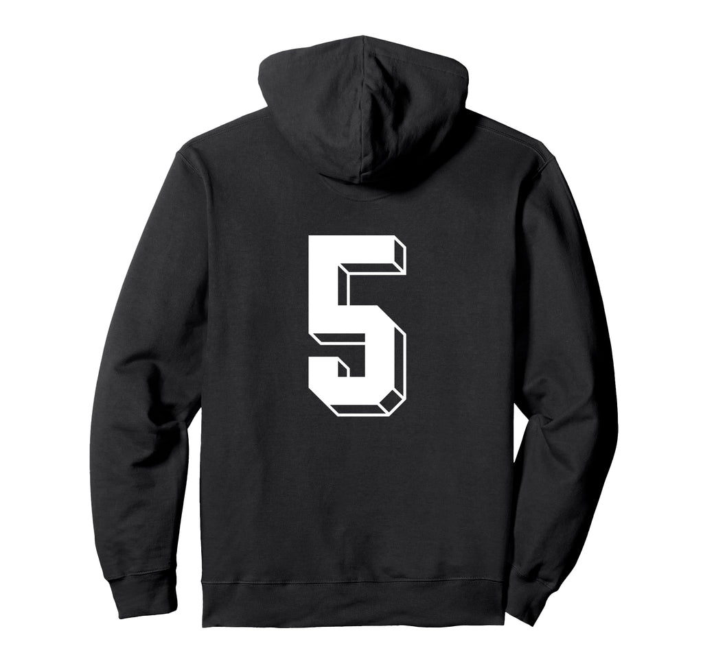 Number 5 Backside 80S 90S Team Jersey Hoodie - Unique Graphic for Adults