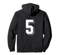 Number 5 Backside 80S 90S Team Jersey Hoodie - Unique Graphic for Adults