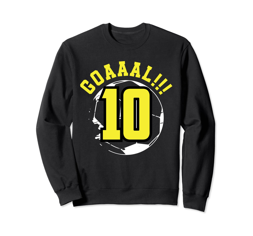 10Th Birthday 10 Years Soccer Sweatshirt - Minimalist Print for Adults