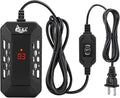 AQQA Aquarium Submersible Heater for Fish Tank,LED Temperature Display and Built-in Thermometer,External Controller Temperature Control Range 59℉-93℉,Safety Control Protects 100W
