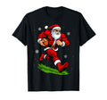 Santa Playing Football Funny T-Shirt - Custom Art Print for Adults