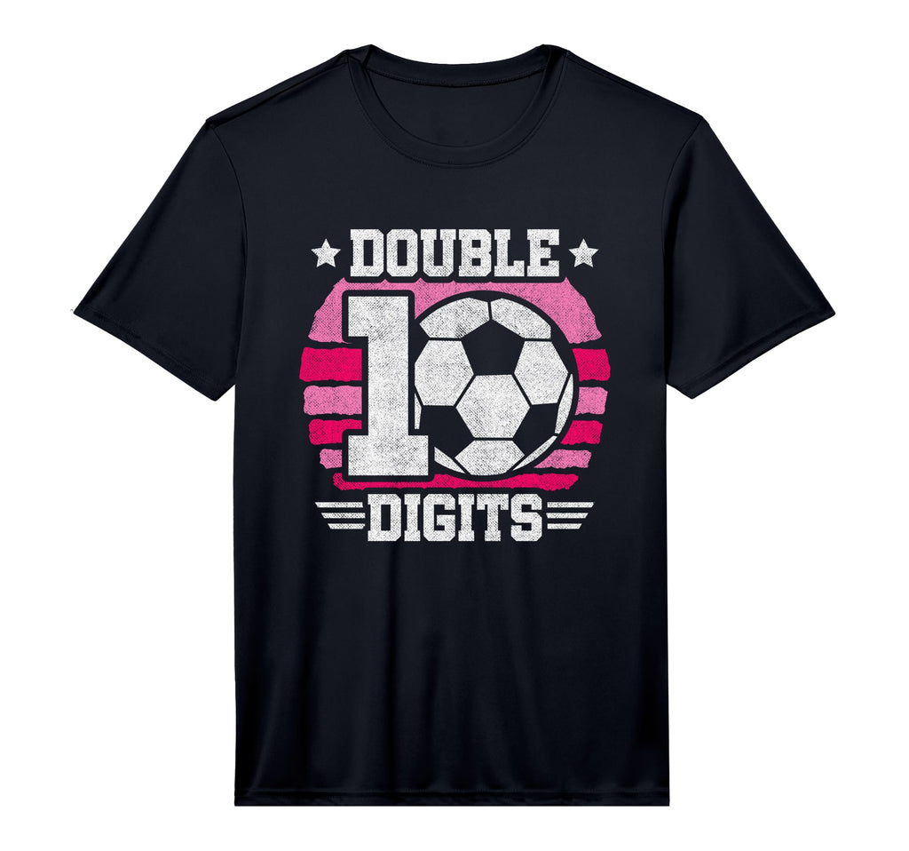 Soccer Birthday 10 Year Old Double T-Shirt - Novelty Apparel Men Women