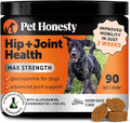 Hip & Joint Health Max Strength - Natural Joint Supplement for Dogs Chews - Glucosamine, Omega-3s, Chondroitin, Green Lipped Mussel - Help Improve Mobility, May Reduce Discomfort (90 ct)
