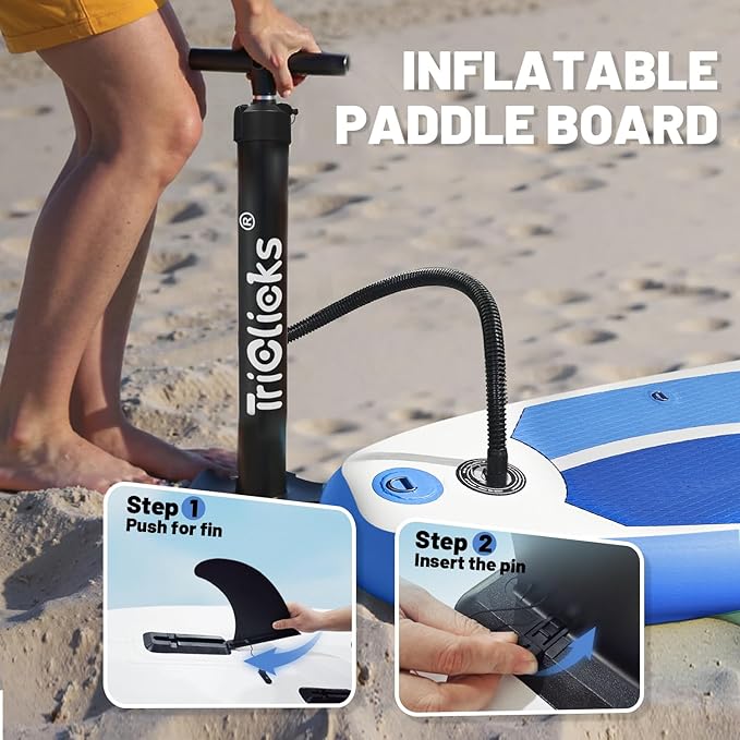 10' Inflatable Stand Up Paddle Board, Ultra-Light Wide Yoga Board for All Skill Levels with Premium SUP Paddleboard Accessories, 84L Waterproof Bag, Non-Slip Comfort Deck for Youth & Adults