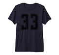 Number 33 Distressed Grunge Jersey Team T-Shirt - Custom Art Print Unisex