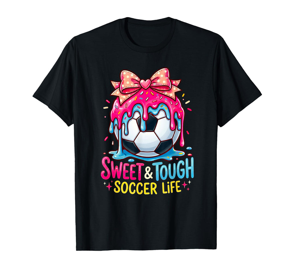 Drip Soccer Coquette Bow Soccer T-Shirt - Trendy Graphic Men Women