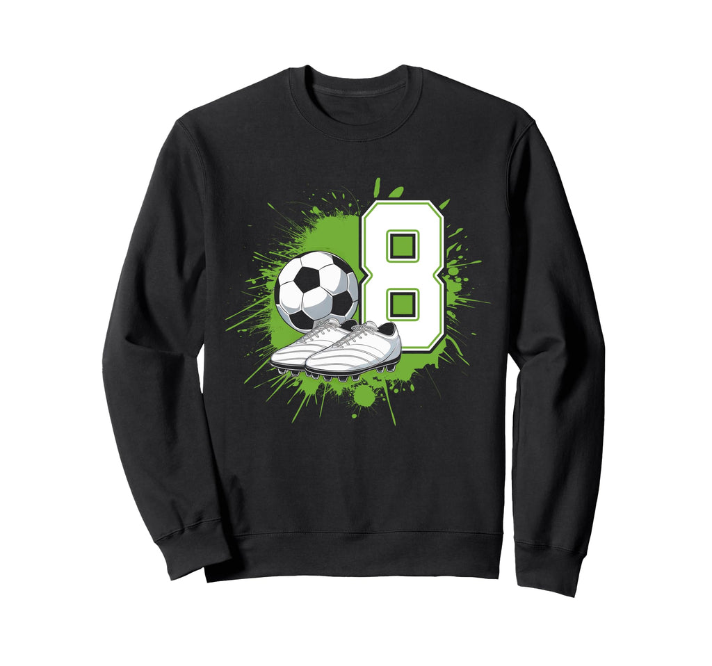 8 Soccer Birthday Gift Soccer Fan Sweatshirt - Minimalist Print Men Women