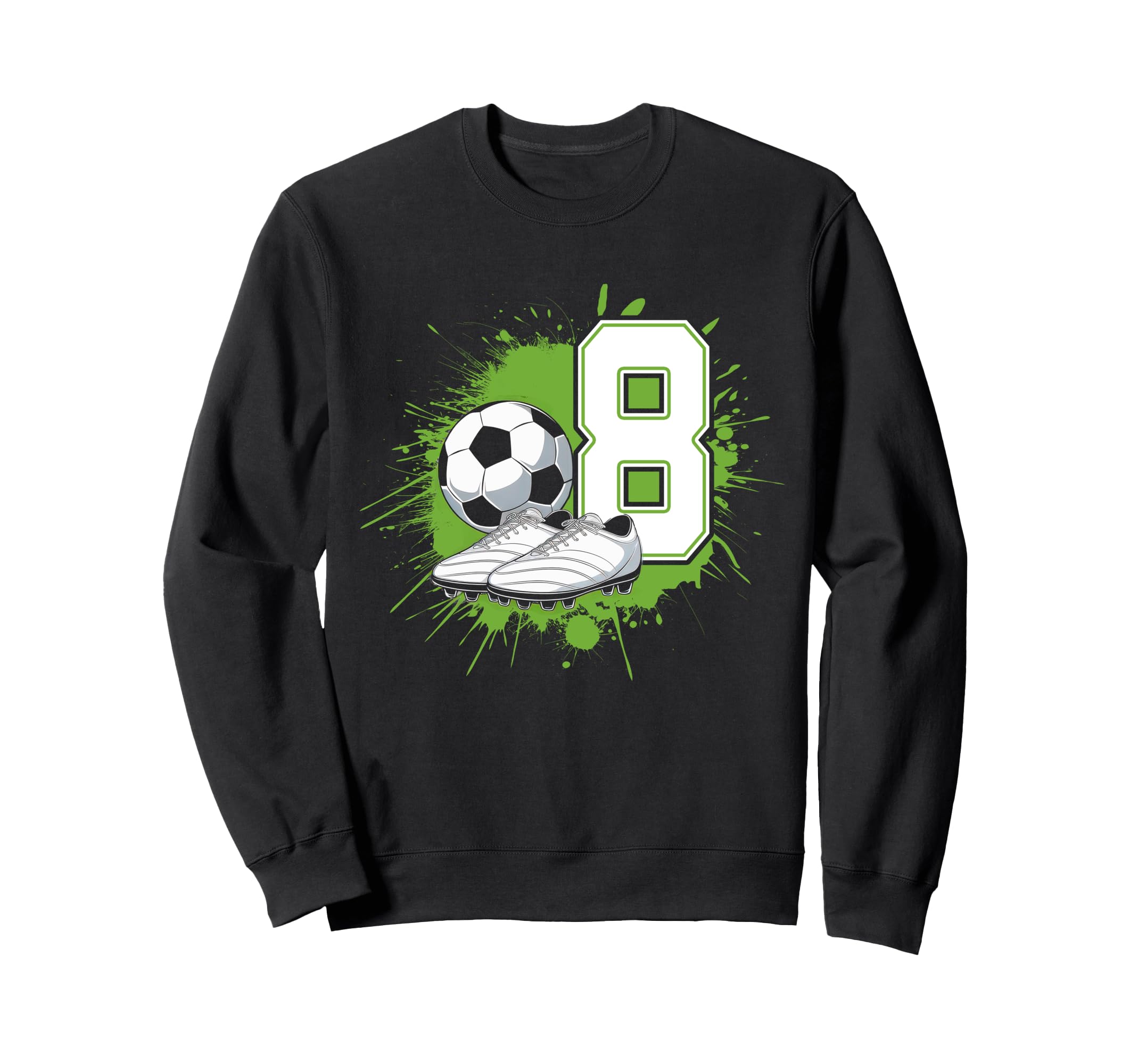 8 Soccer Birthday Gift Soccer Fan Sweatshirt - Minimalist Print Men Women