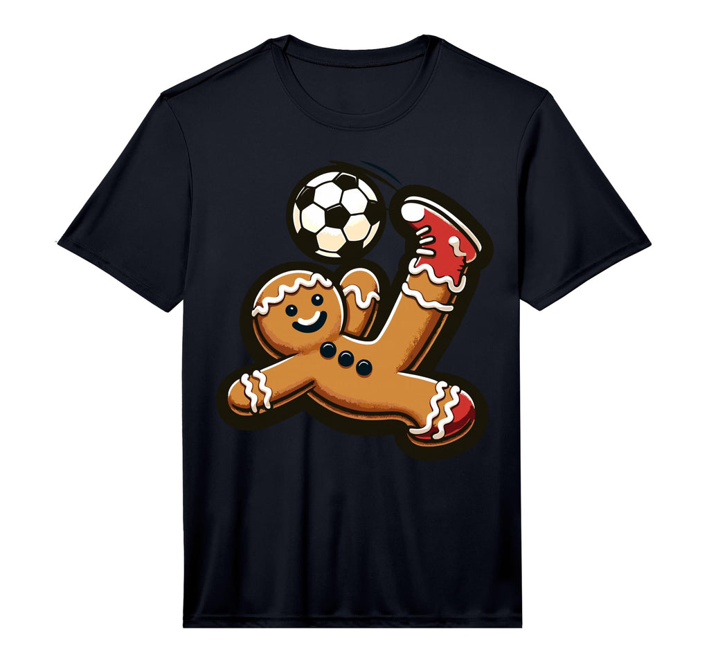 Gingerbread Plays Soccer Bicycle Kick T-Shirt - Novelty Apparel Men Women
