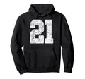 Distressed White Number 21 Jersey Hoodie - Novelty Apparel Men Women