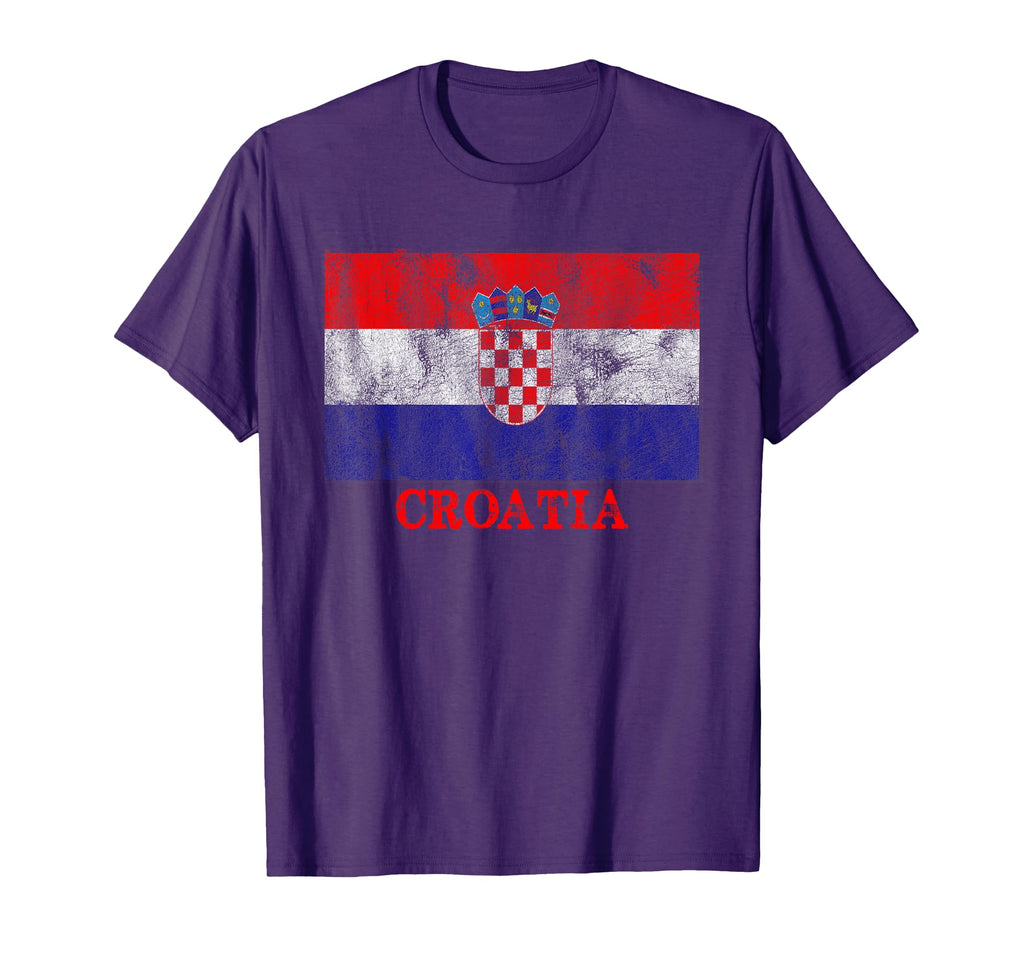 Croatia Flag Distressed Croatia Soccer T-Shirt - Unique Graphic Unisex