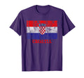 Croatia Flag Distressed Croatia Soccer T-Shirt - Unique Graphic Unisex