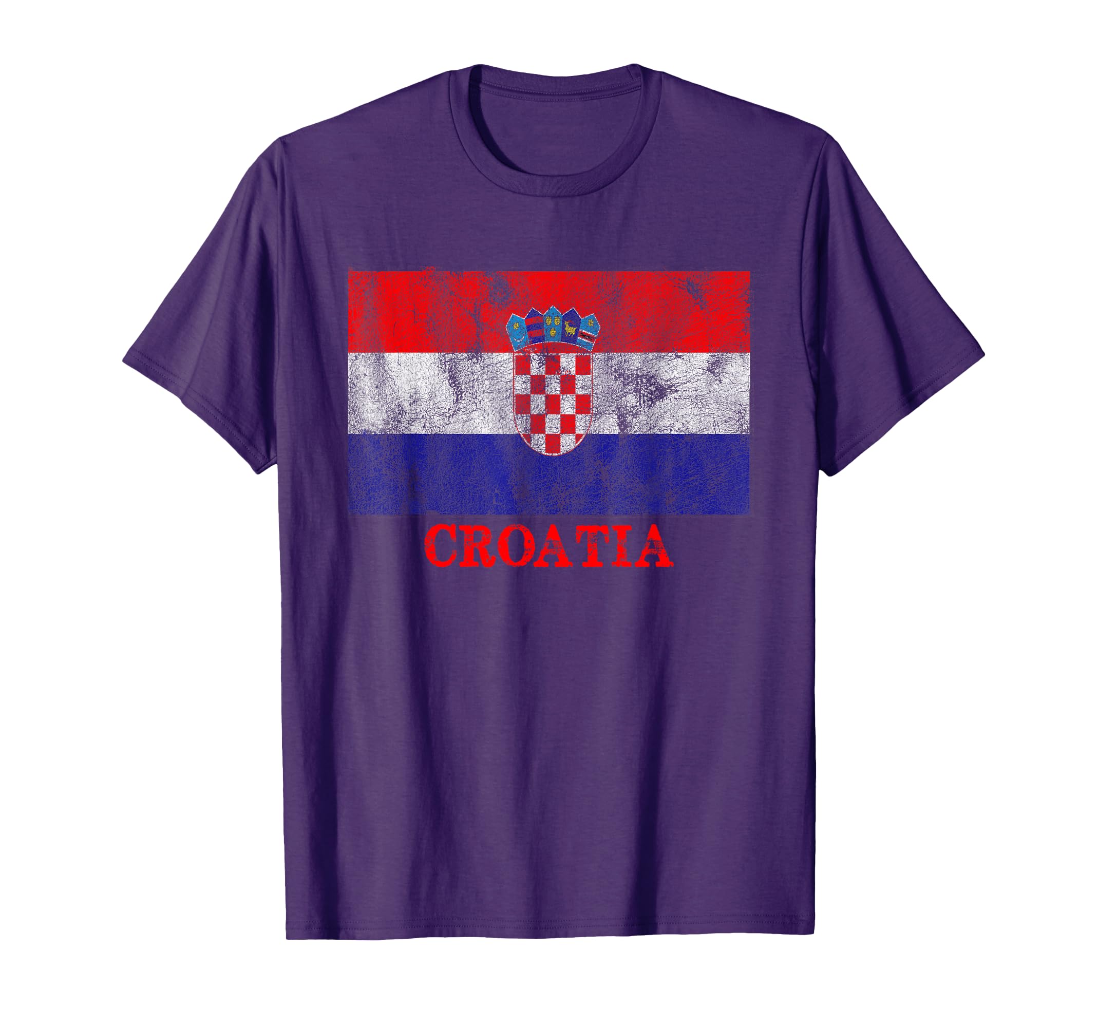 Croatia Flag Distressed Croatia Soccer T-Shirt - Unique Graphic Unisex