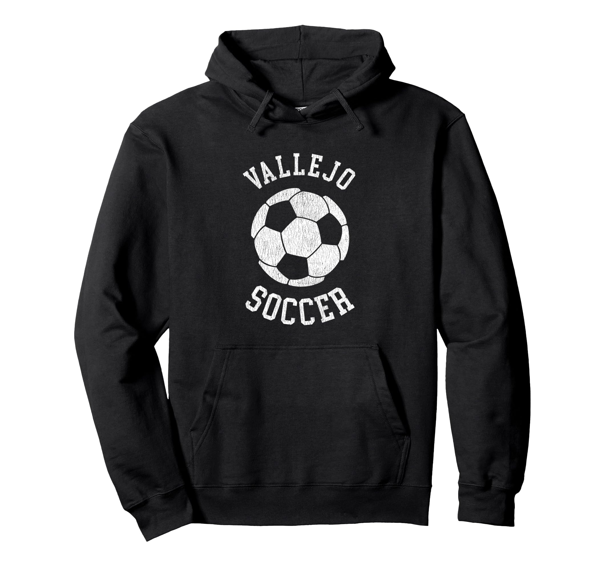 Vallejo Soccer Distressed 90S Hoodie - Novelty Apparel for Adults