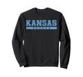 Kansas Soccer Sky Blue Text Sweatshirt - Graphic Print Unisex