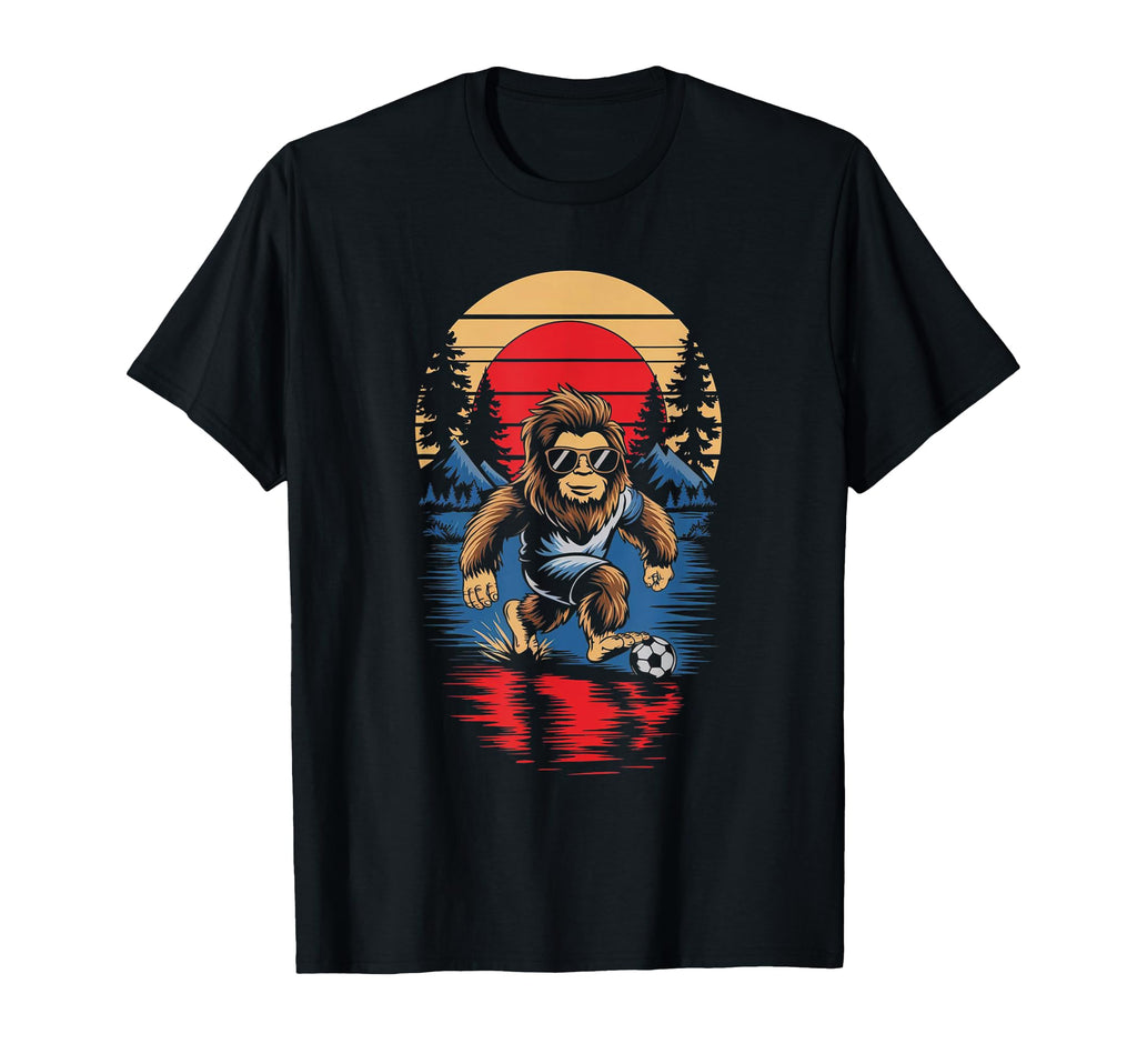 Funny Bigfoot Soccer Football T-Shirt - Fun Novelty Design Men Women