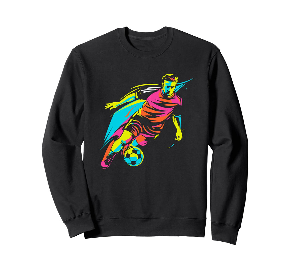 Soccer Player Retrowave Team Sport Sweatshirt - Unique Graphic for Adults