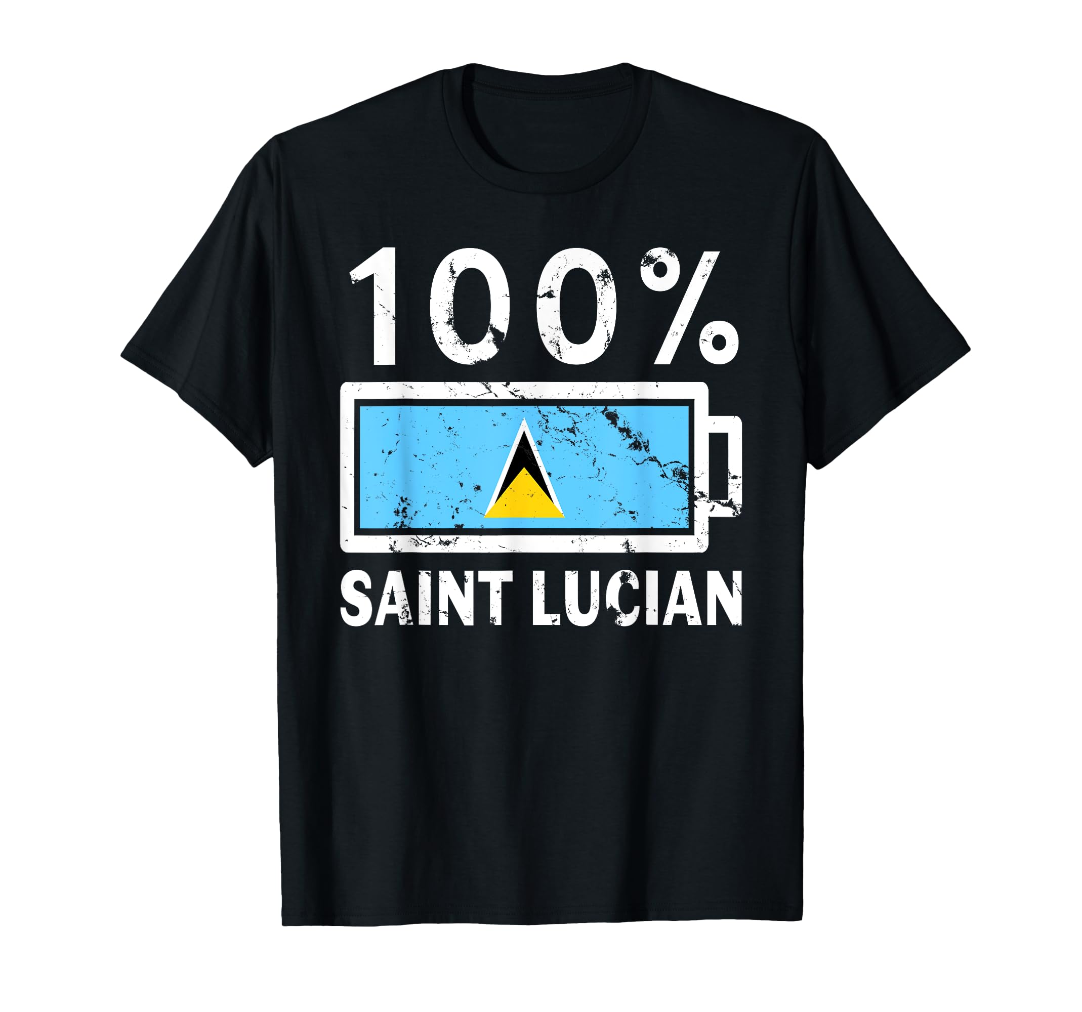 Saint Lucia Flag 100 Saint Lucian T-Shirt - Fun Novelty Design Unisex