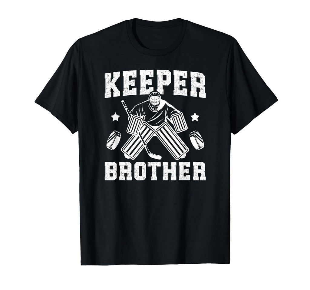 Ice Hockey Keeper Brother Hockey T-Shirt - Minimalist Print for Adults