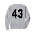 Number 43 Backside 80S 90S Team Sweatshirt - Custom Art Print Men Women