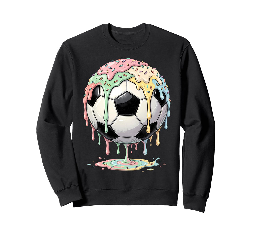 Ice Cream Drip Soccer Ball Soccer Sweatshirt - Trendy Graphic Men Women