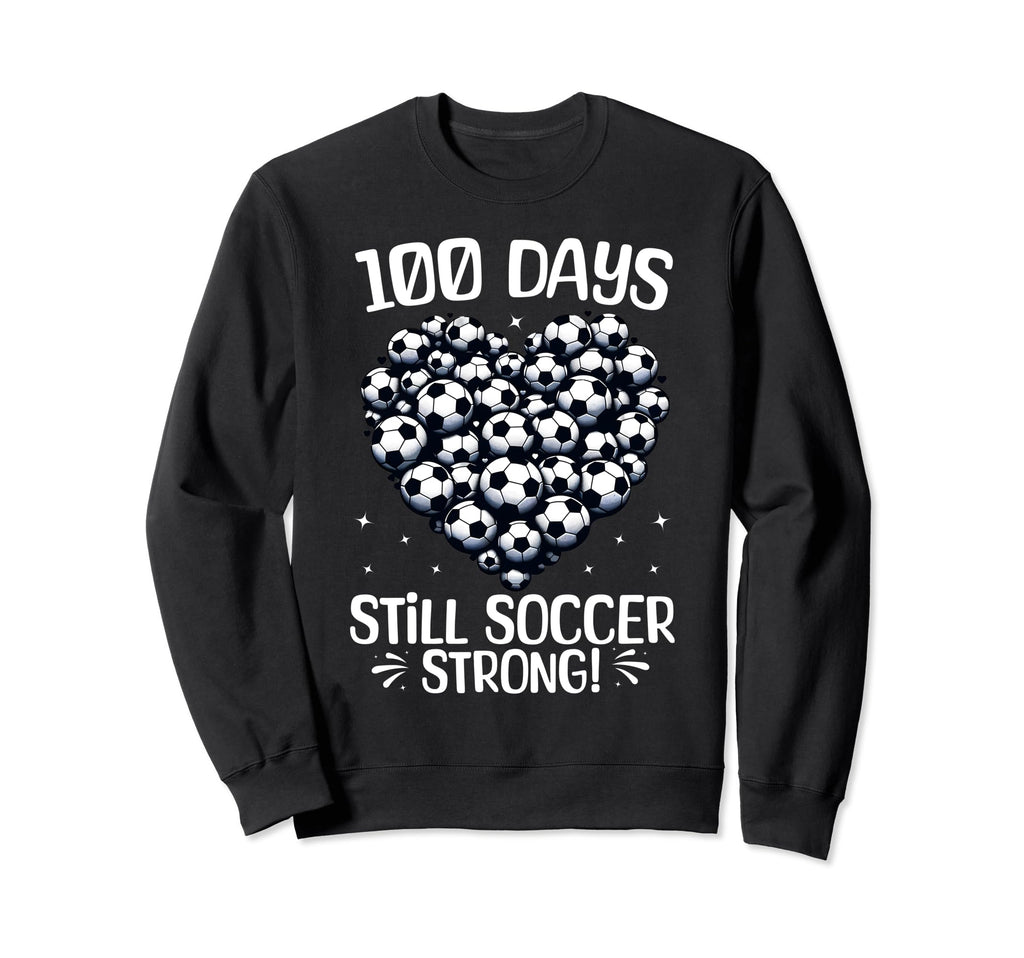100 Days School Soccer Heart Love Sweatshirt - Streetwear Style Unisex