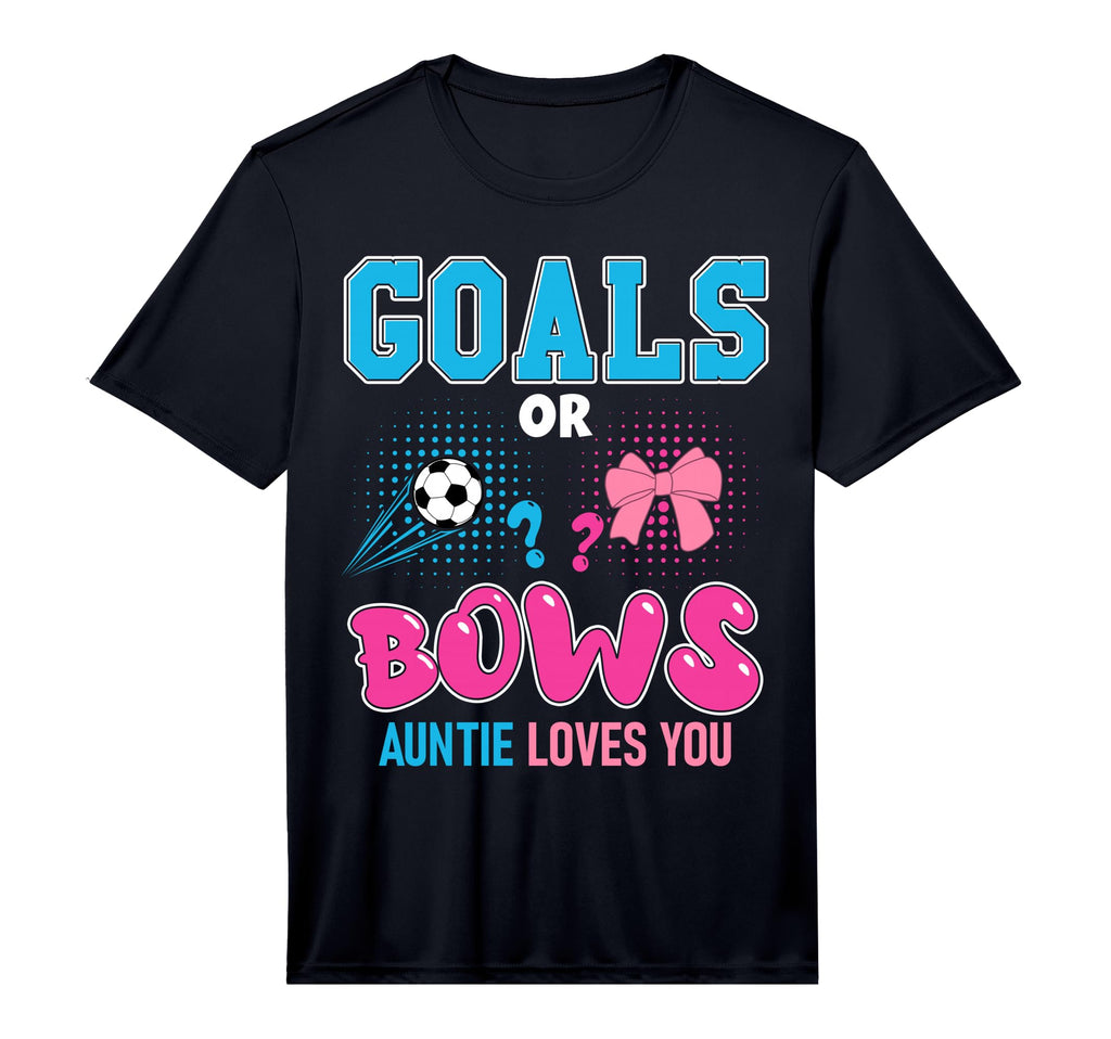 Mens Goals Or Bows Auntie Loves You T-Shirt - Trendy Graphic for Adults