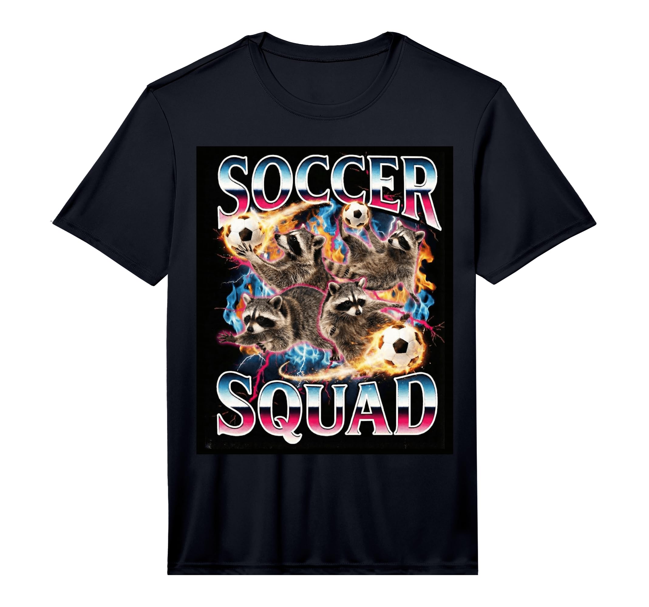 Soccer Squad Meme Ironic Trash Panda T-Shirt - Minimalist Print Unisex