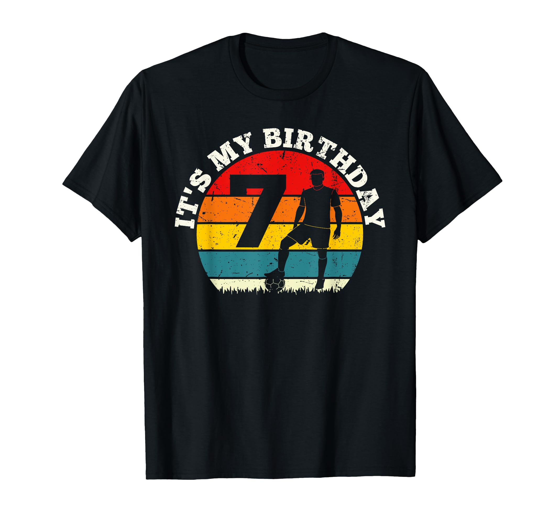 Its My Birthday 7 Years Old Soccer T-Shirt - Minimalist Print Unisex