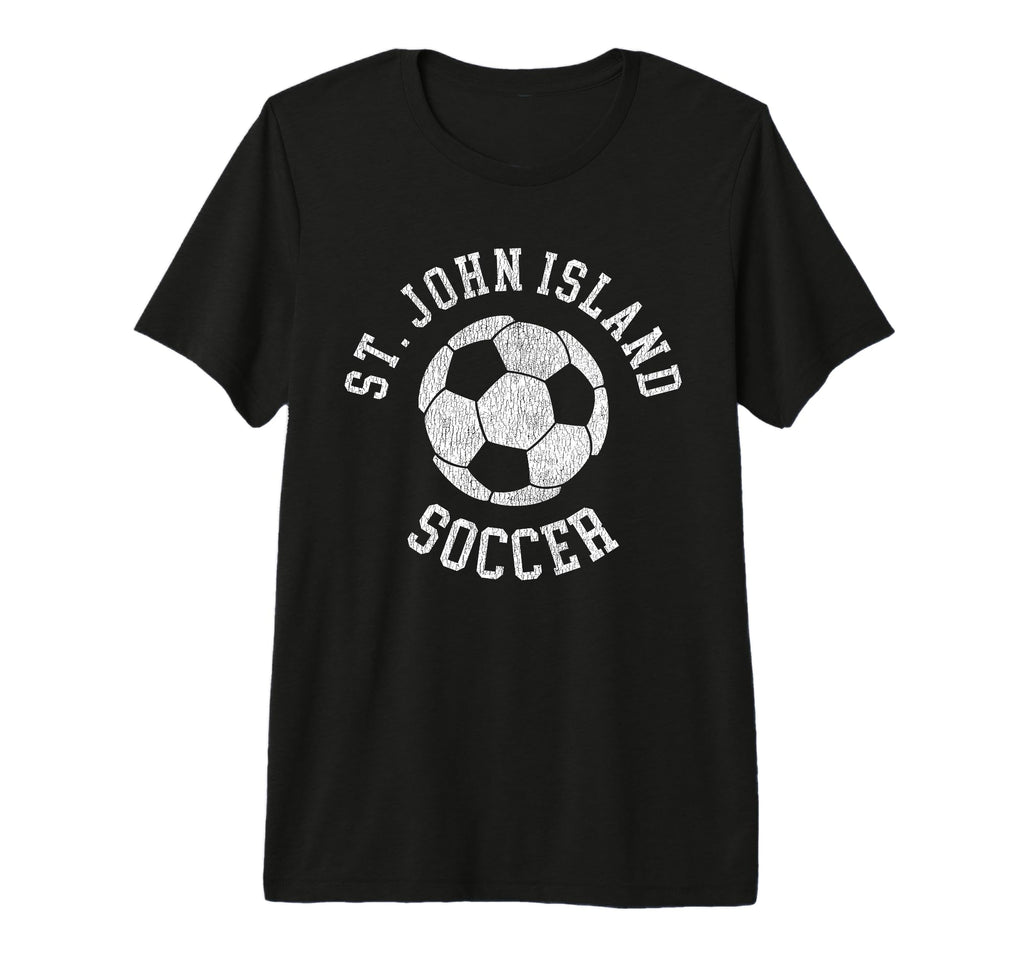 St John Island Soccer Distressed T-Shirt - Aesthetic Graphic for Adults