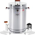 Charcoal Grills - Basic 40 lbs - Stainless Steel Smoker Grill 3-in-1 for Cooking & Home BBQ - Portable Vertical Smoker Barrel for Outdoor & Camping - Meat Grill with Thermometer & Accessories