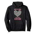 Just Who Loves Soccer Heart Womens Hoodie - Graphic Print for Adults