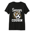 Soccer Cousin Leopard Heart Tri Blend T-Shirt - Custom Art Print Men Women