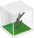 Acrylic Jumping Spider Enclosure, 2.95×2.95×2.87in Transparent Reptile Terrarium, Versatile Tarantula Enclosure for Small Reptiles/Insects, Small Reptile Tank with Dropper, Jumping Spider Accessories