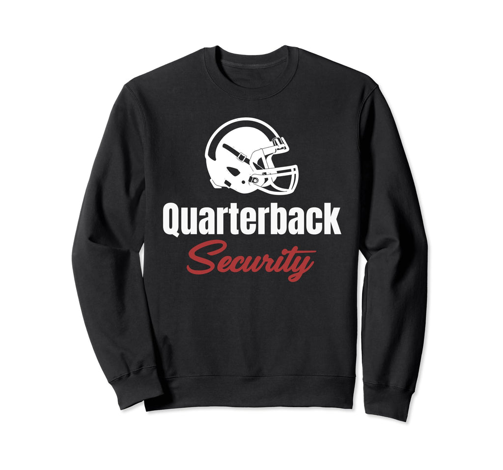 Quarterback Security Funny Football Sweatshirt - Graphic Print for Adults