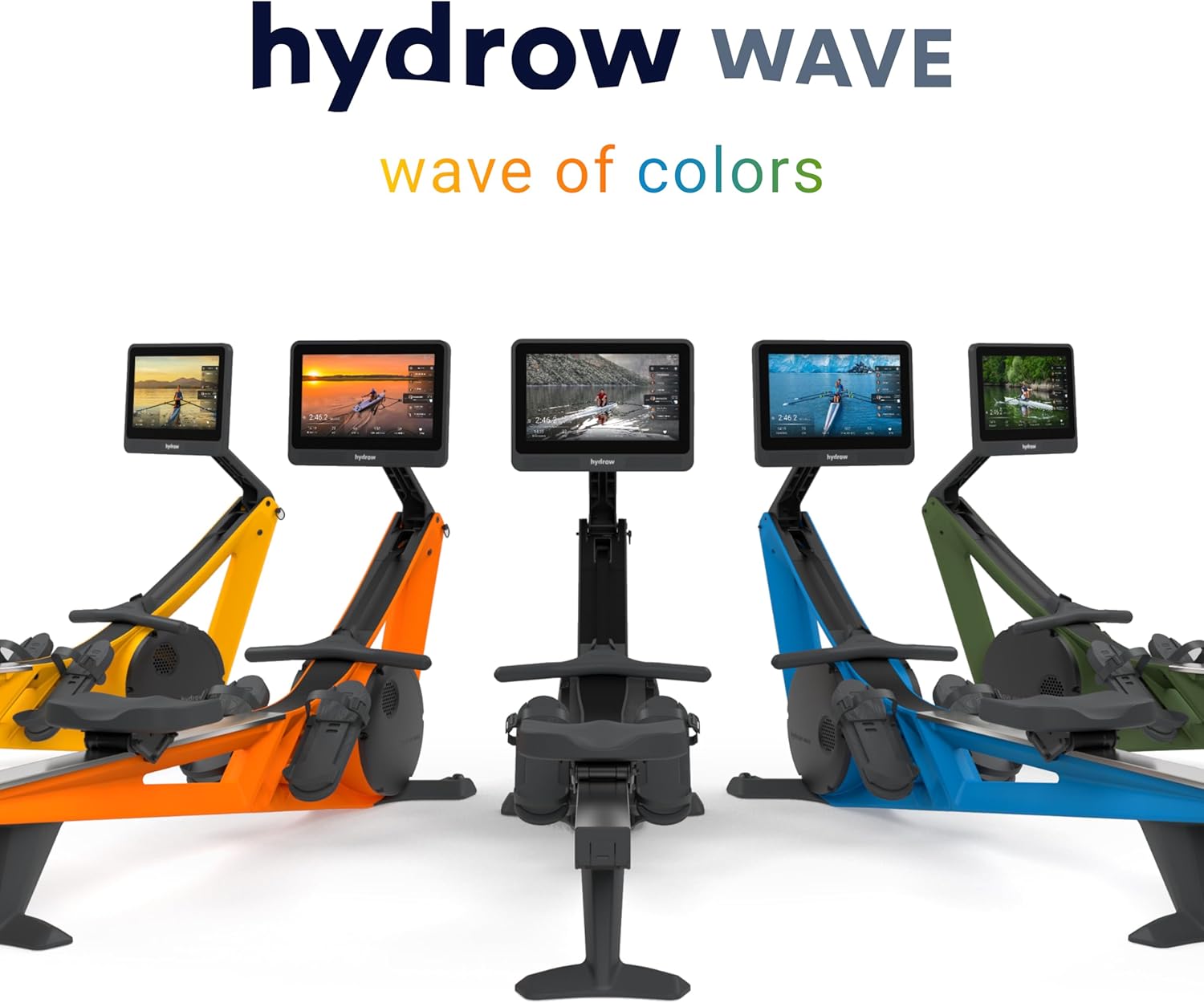 Wave Rowing Machine with 16" HD Touchscreen & Speakers - Foldable | Live Home Workouts, Subscription Required