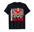 Jesus Saves Funny Ice Hockey Goalie T-Shirt - Custom Art Print Unisex